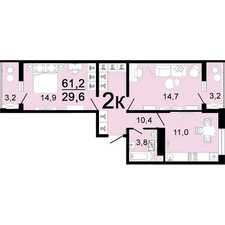 Продаю 2-комн квартиру, 60 м2, 4/8 эт.. Краснодарский край, Горячий Ключ